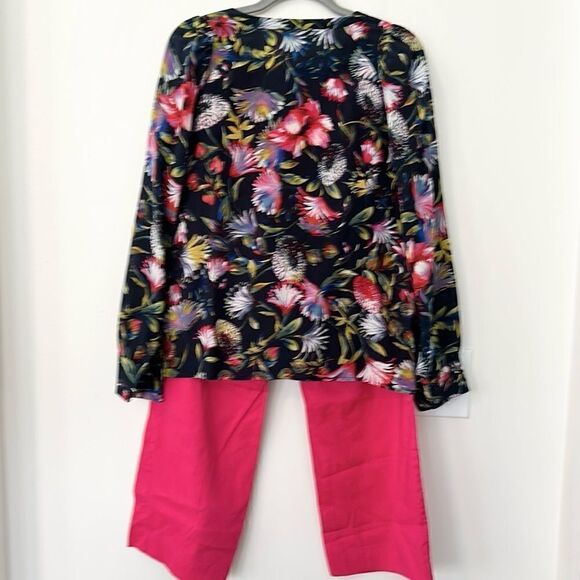J. Crew & Anthropologie 2 Pc Silk Blouse & Pants Outfit S - Picture 5 of 13